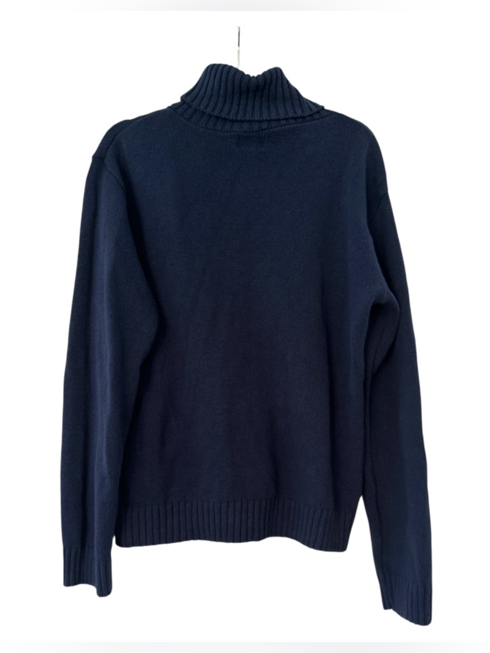 Six Vintage American Flag Thick Knit Long Sleeve Turtleneck Sweater in Navy L - Picture 5 of 5